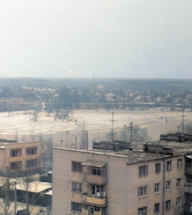 Огляд на острів з висоти будинку по Гетьманській 32, 1980-ті роки
